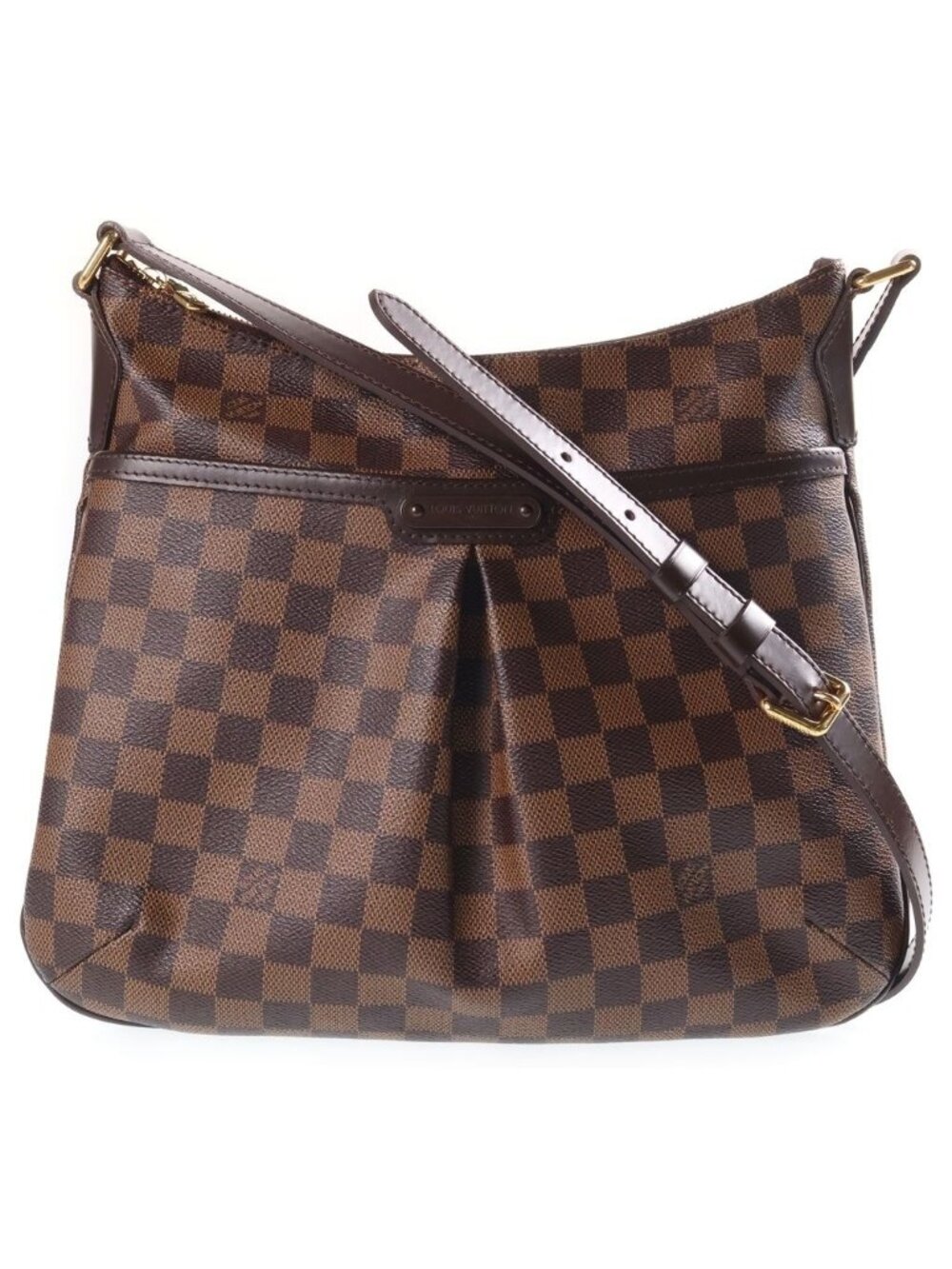 Louis Vuitton Damier Bloomsbury PM Shoulder Bag Brown Leather Gold